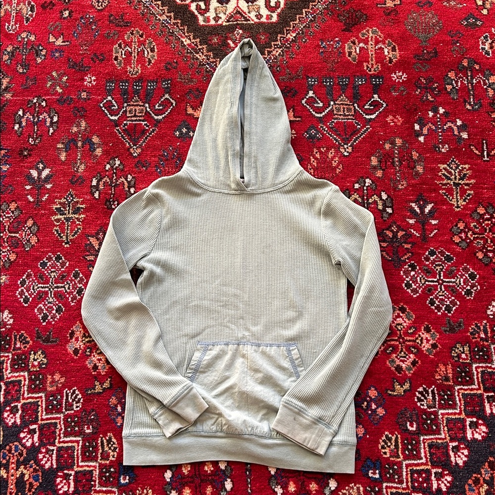 Splendid Textured thermal style sea green/gray Hooded Top size 10 with pocket